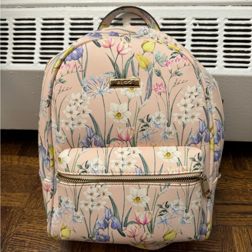 FLORAL PINK MINI LEATHER BACKPACK🎀🌸